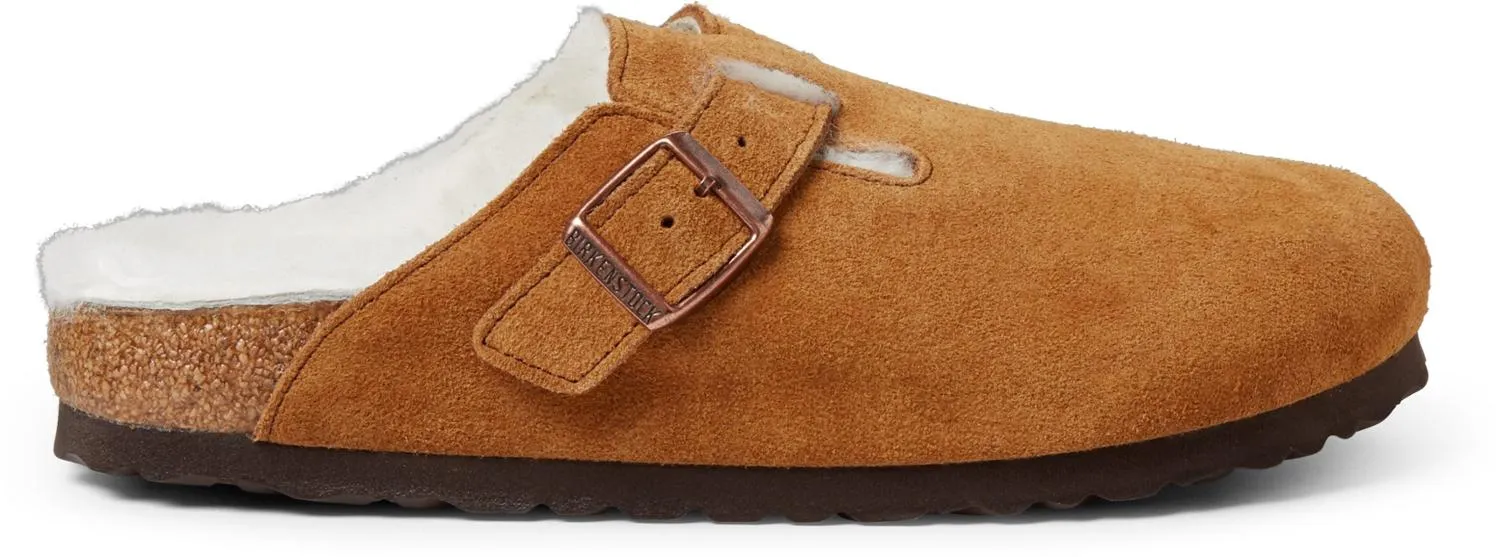 Бостонские меховые сабо Birkenstock, Mink Natural