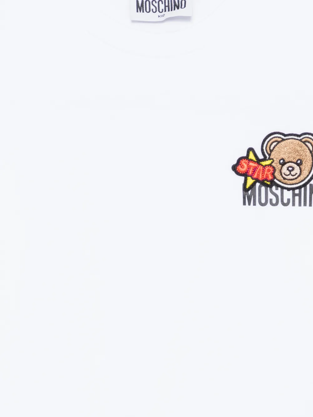 Футболка с нашивкой-логотипом Moschino Kids, белый — фото 3