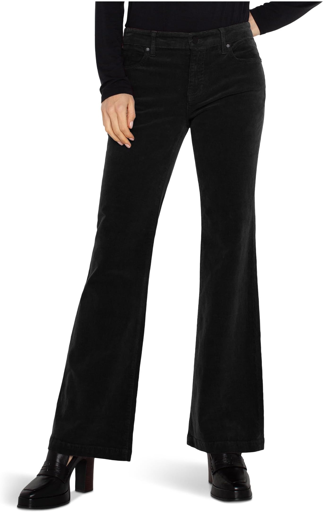 

Женские вельветовые брюки-клеш Hannah Petite Liverpool Los Angeles, Onyx