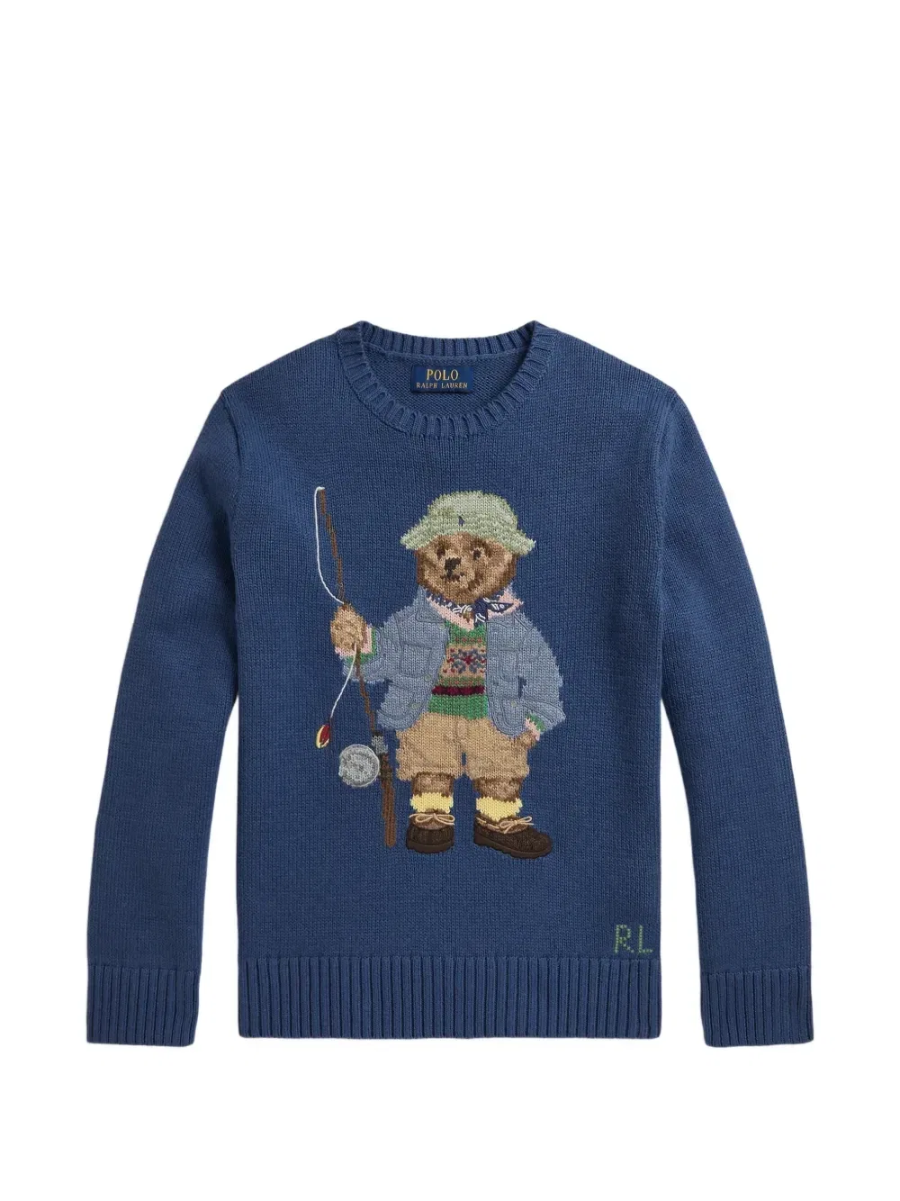 Свитер Polo Bear вязки интарсия Polo Ralph Lauren Kids, синий