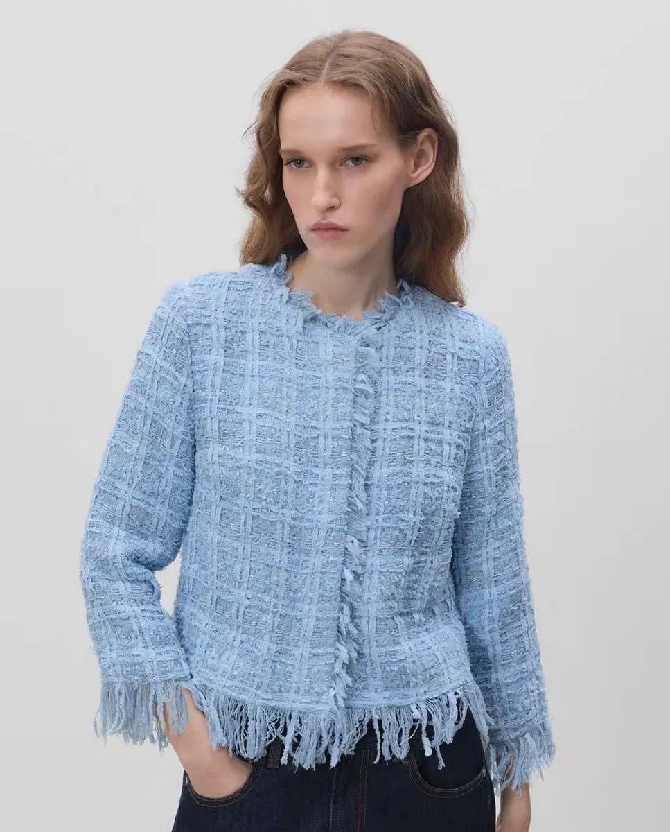 

Женская куртка Chanel с бахромой Simorra, синий