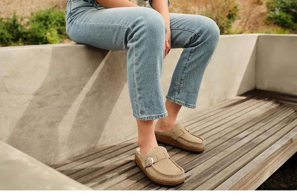 Мужские мюли Berkeley Shearling Suede Leather Taupe от Birkenstock — фото 4