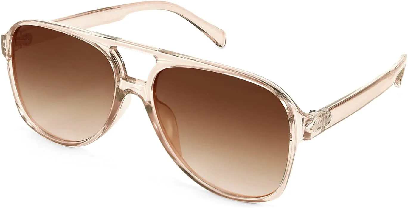 

Винтажные ретро-солнцезащитные очки-авиаторы FEISEDY 70-х годов, пластиковые, для женщин и мужчин, классическая большая квадратная оправа, B2751, Champagne