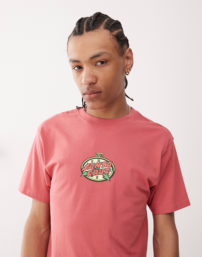 

Футболка с графическим логотипом Santa Cruz Clock Dot красного цвета