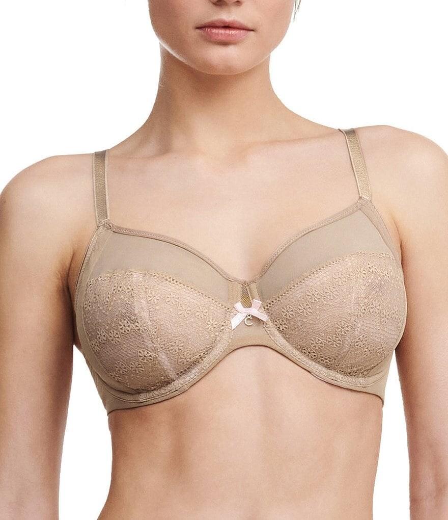 

Chantelle Revelation Кружевной сетчатый бюстгальтер на косточках, бежевый