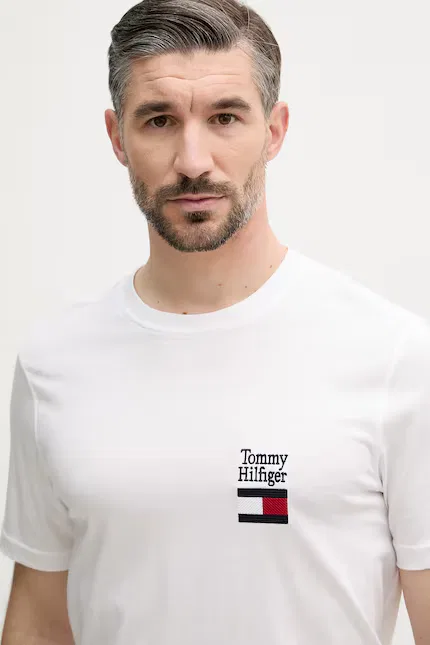 Футболка хлопковая базовая Tommy Hilfiger, белый — фото 4