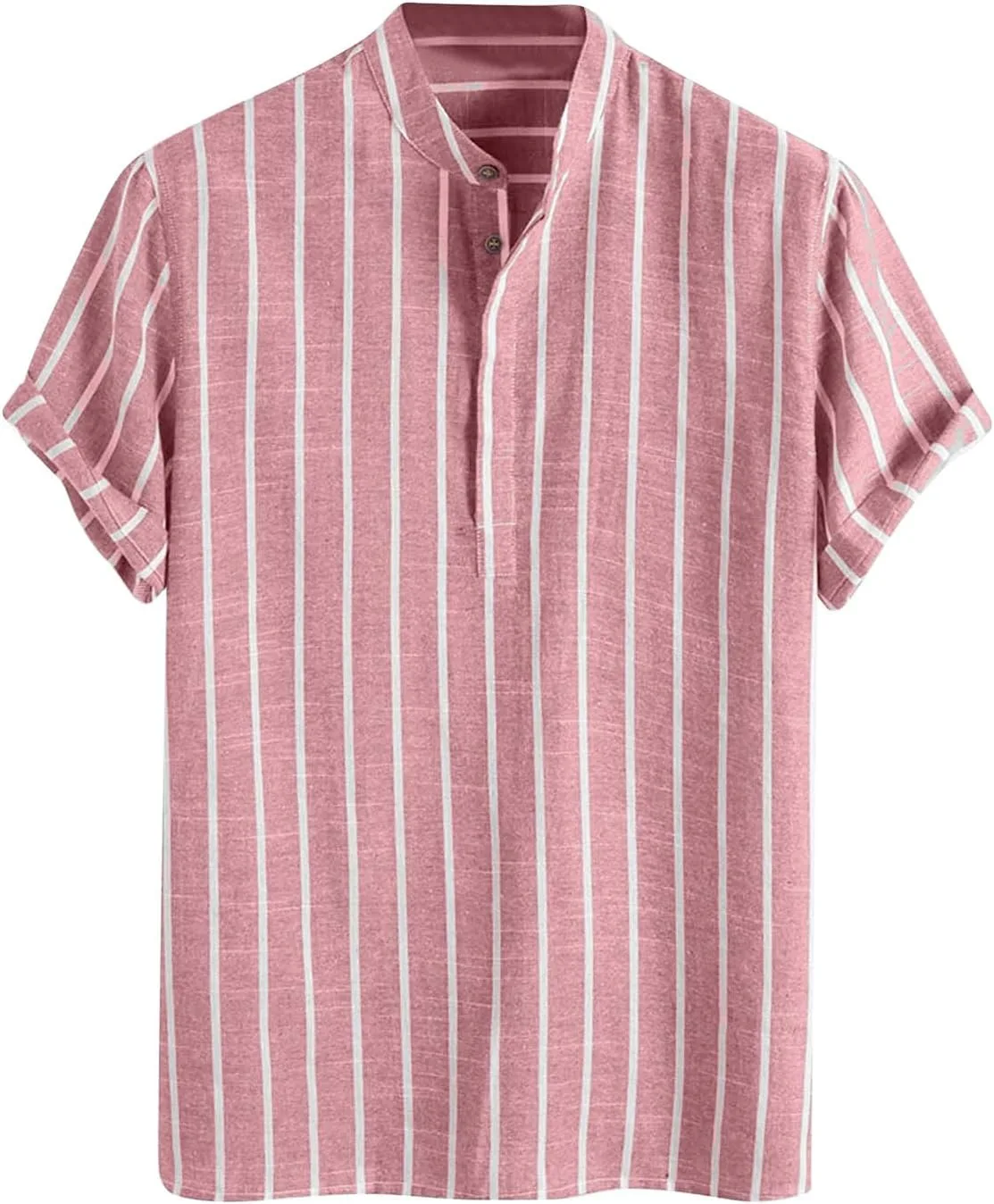 

Мужская хлопковая льняная футболка Henley с коротким рукавом