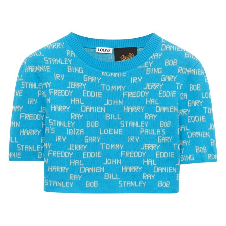 

Свитер Loewe Cropped Sweater, цвет Turquoise/Ecru
