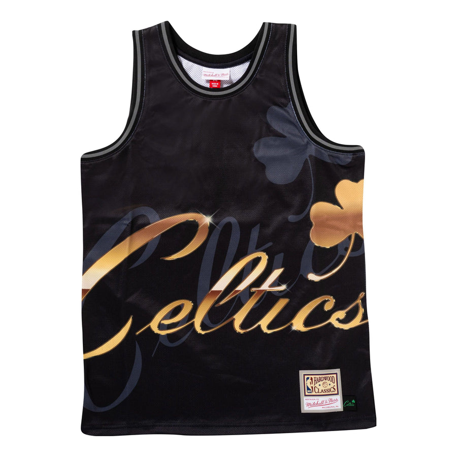 

Джерси Mitchell & Ness x NBA Boston Celtics Big Face 4.0 Tank 'Black Gold', черный