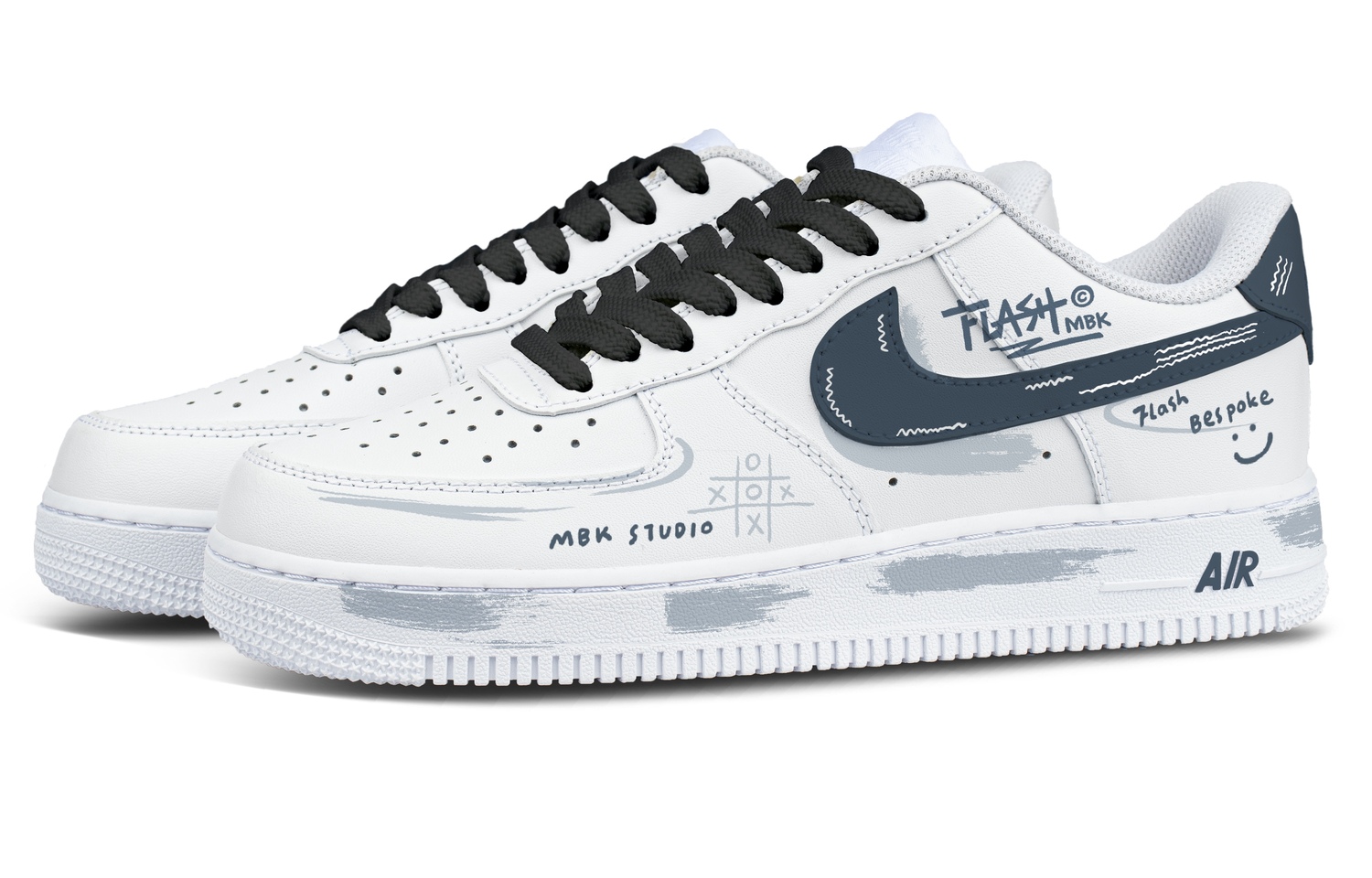 Nike Кроссовки для скейтбординга Air Force 1 Gray Innovation Abrasion Resistant низкие мужские серый белый — фото 4