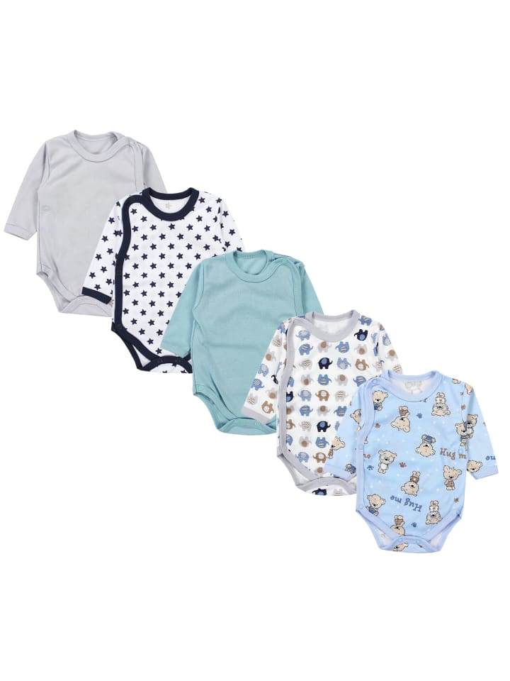 

TupTam Комплект из 5 детских боди с длинными рукавами, мятно-белого цвета