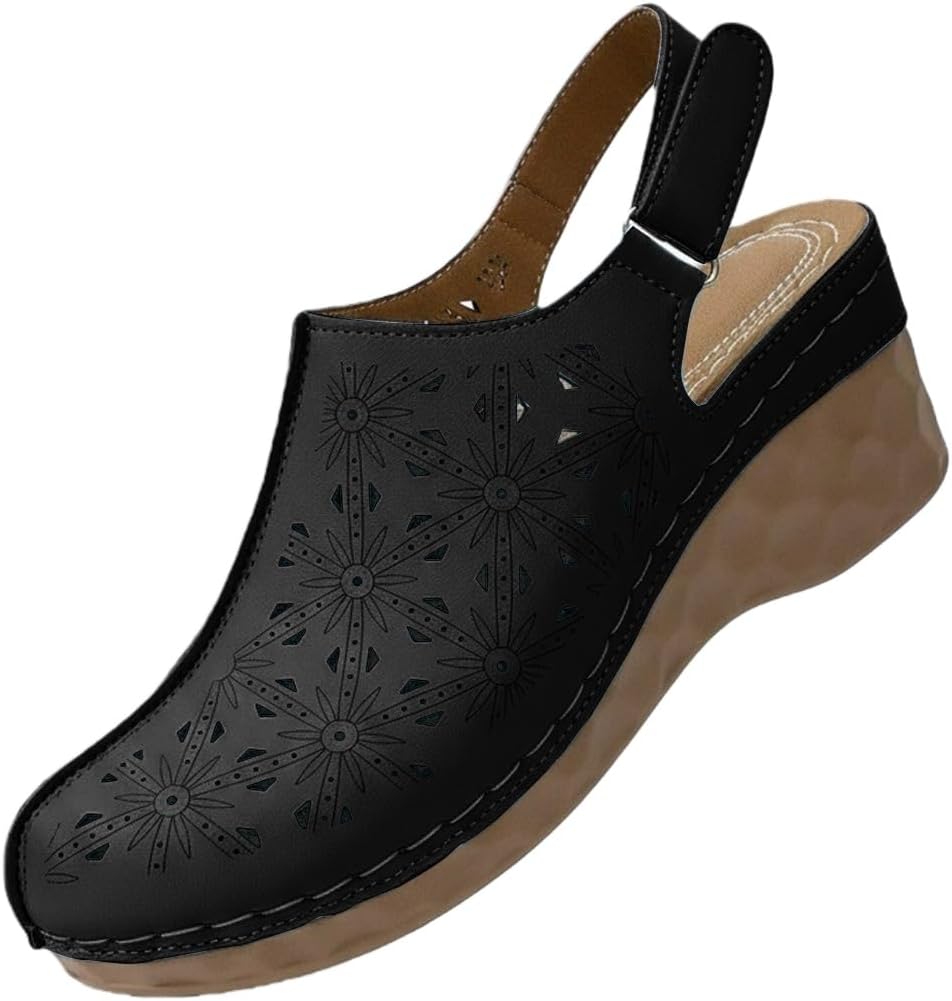 

Женские сандалии с закрытым носком с поддержкой свода стопы, дышащие с вырезами, удобные сандалии на лето на платформе с открытой пяткой, повседневная обувь для прогулок, ортопедическая обувь Toumov, черный