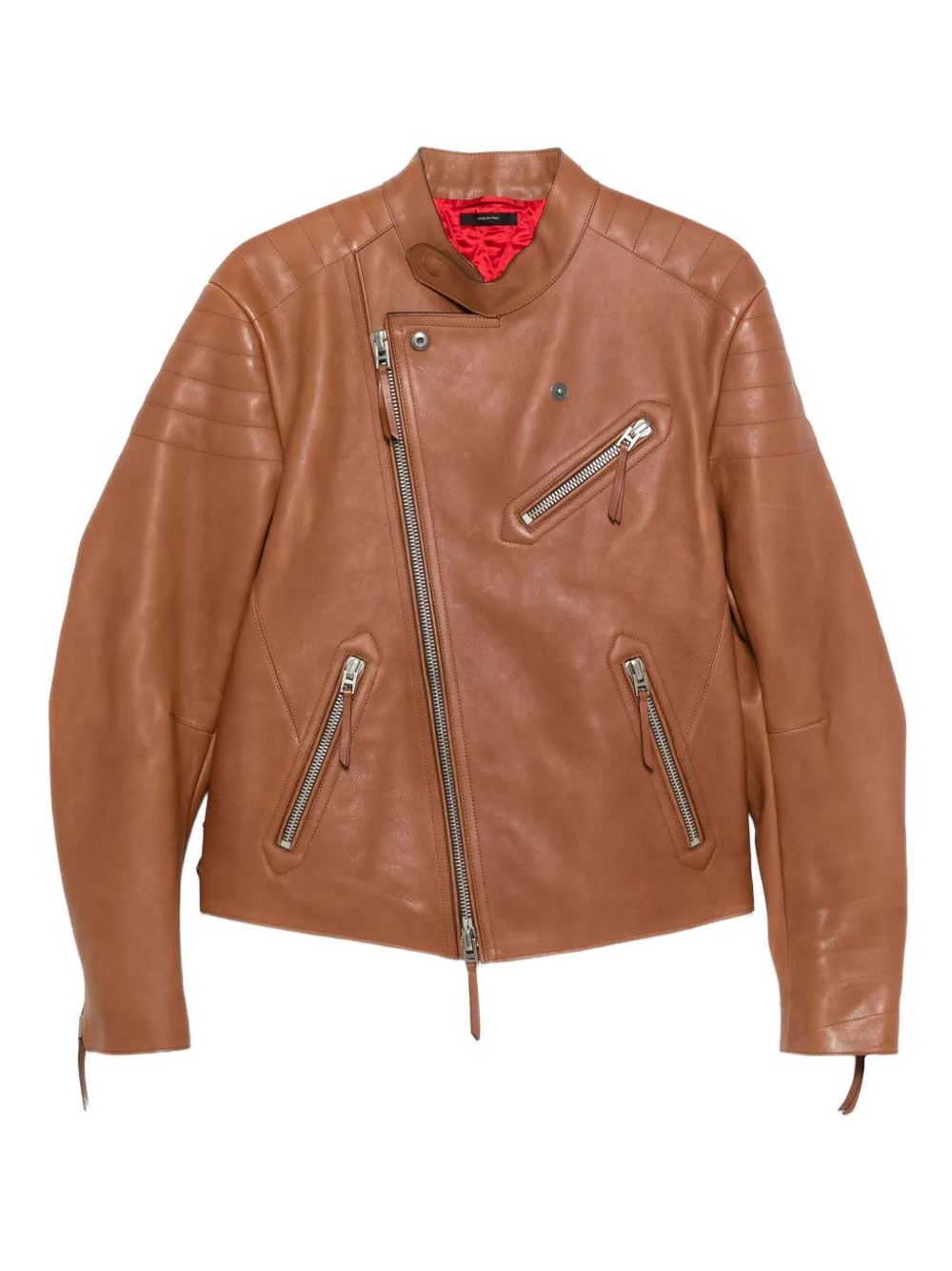 

Кожаная куртка на молнии Tom Ford, коричневый