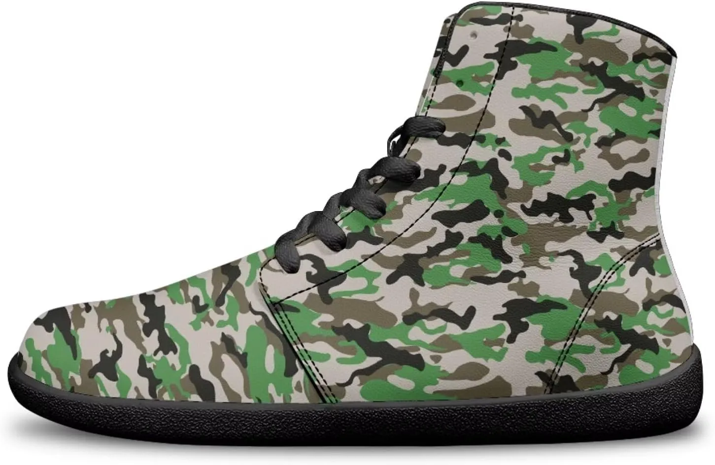Мужские высокие кроссовки Barefoot с широкой коробкой для пальцев, подошвой с нулевым уклоном, противоскользящие, для походов и бега, ботинки до щиколотки Xixirimido, камуфляж — фото 3
