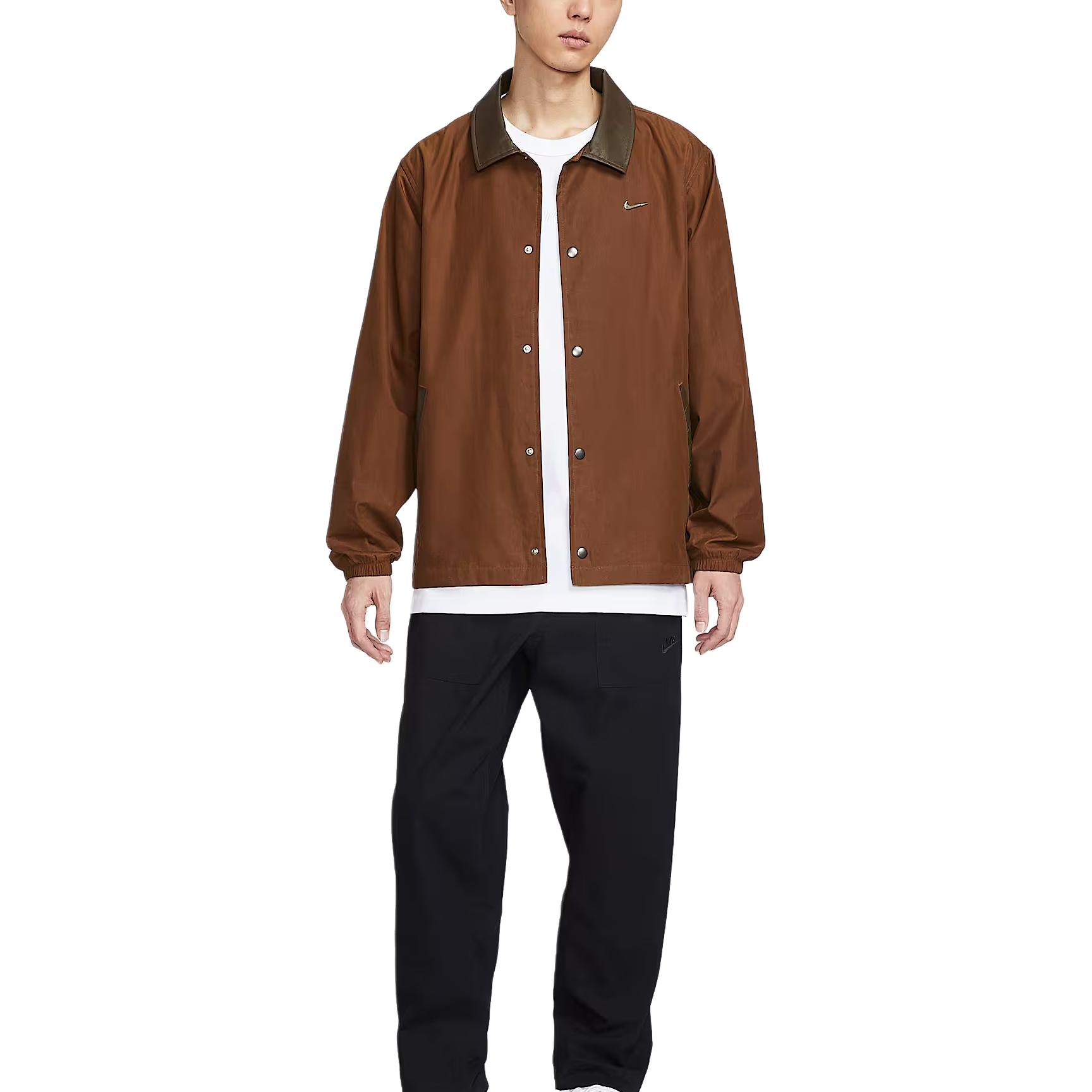 Спортивная куртка мужская Light British Umber с лацканами, модель Moderate Instructor Nike, светло british коричневый — фото 4