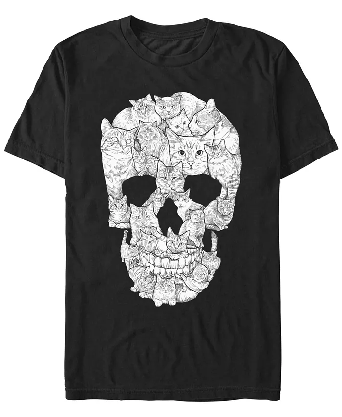 

Мужская футболка с коротким рукавом Sketchy Cat Skull Design By Humans, черный