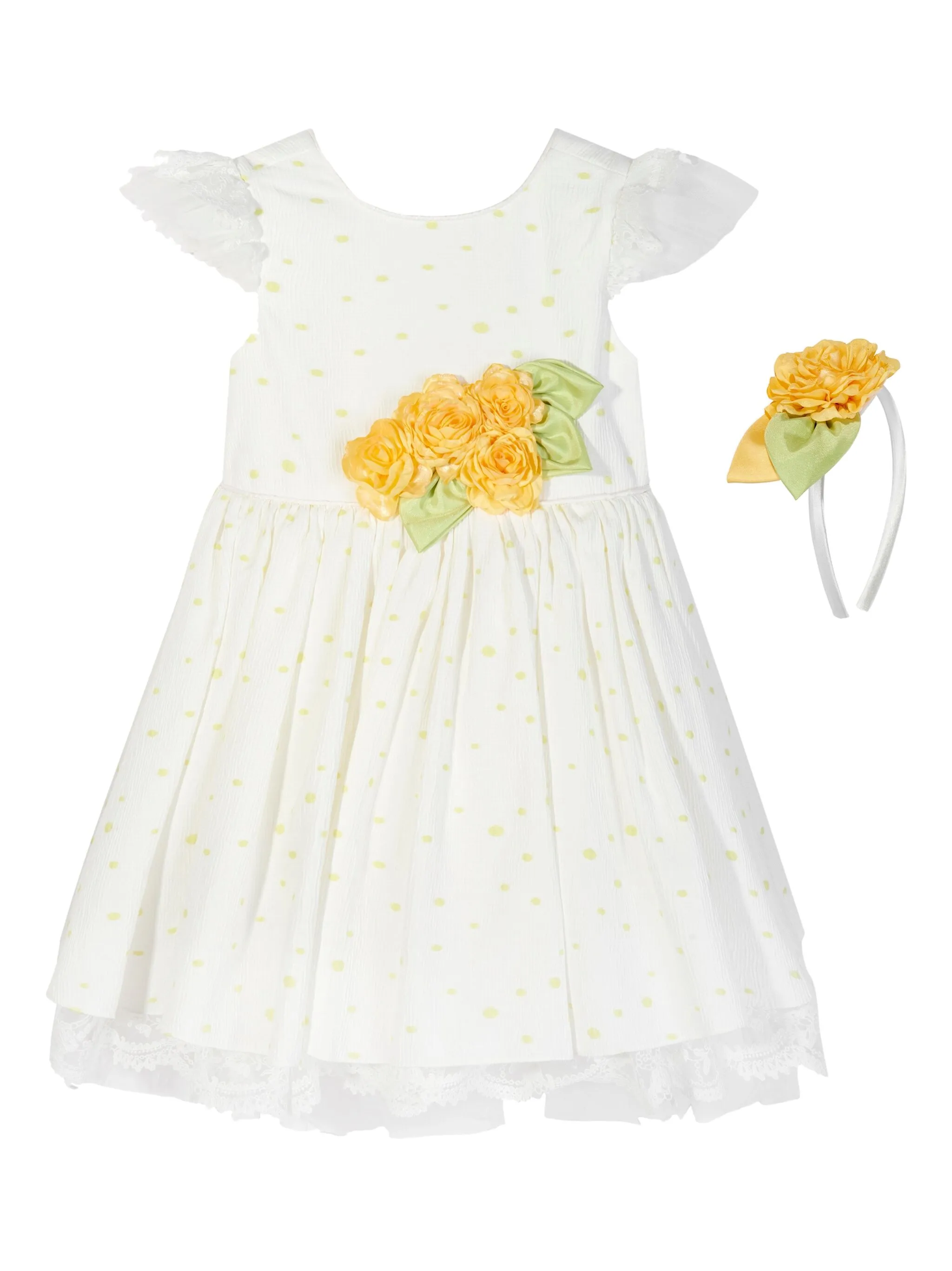 Платье в горох с кружевом Dress & Fleur, белый — фото 2