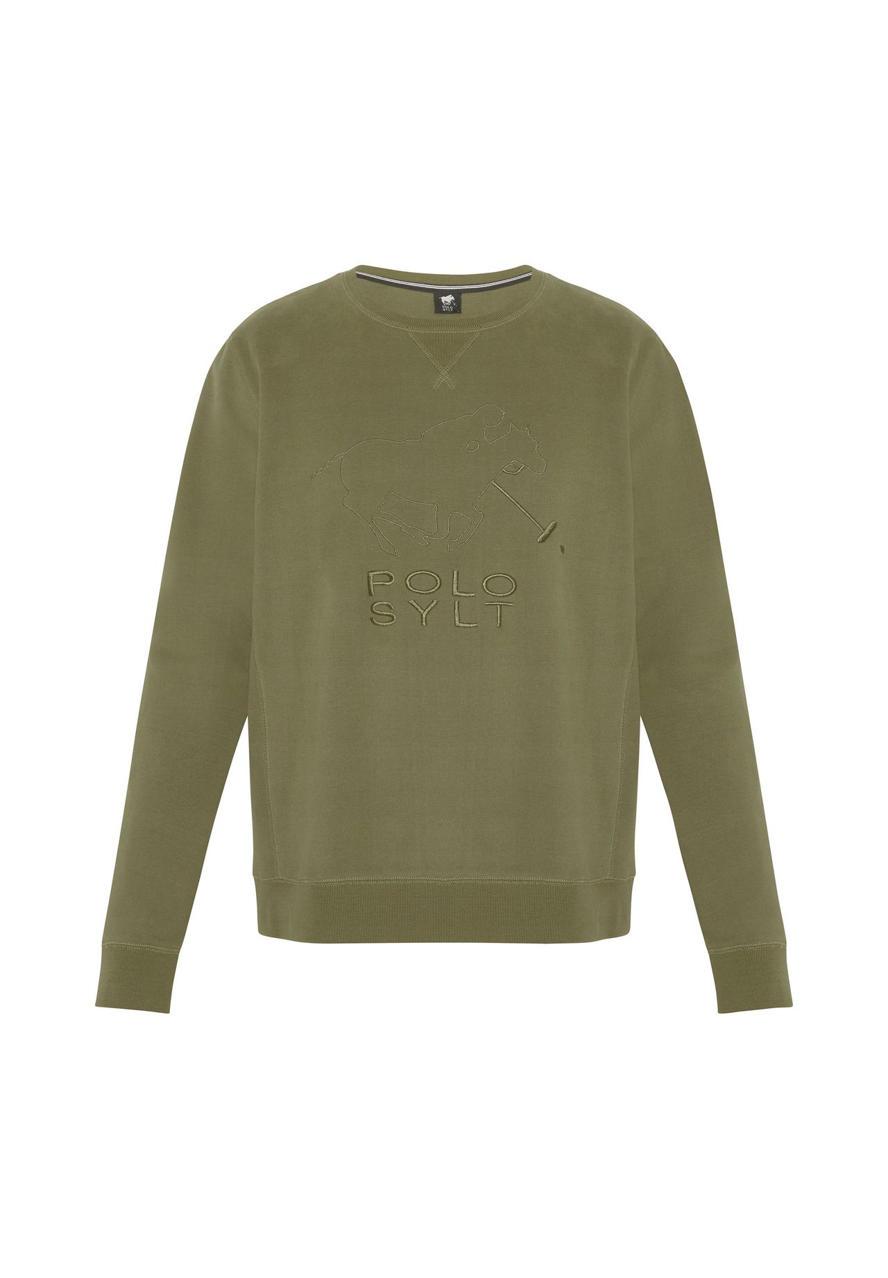 

Толстовка с дизайном этикетки POLO SYLT, цвет 18-0515 Dusty Olive