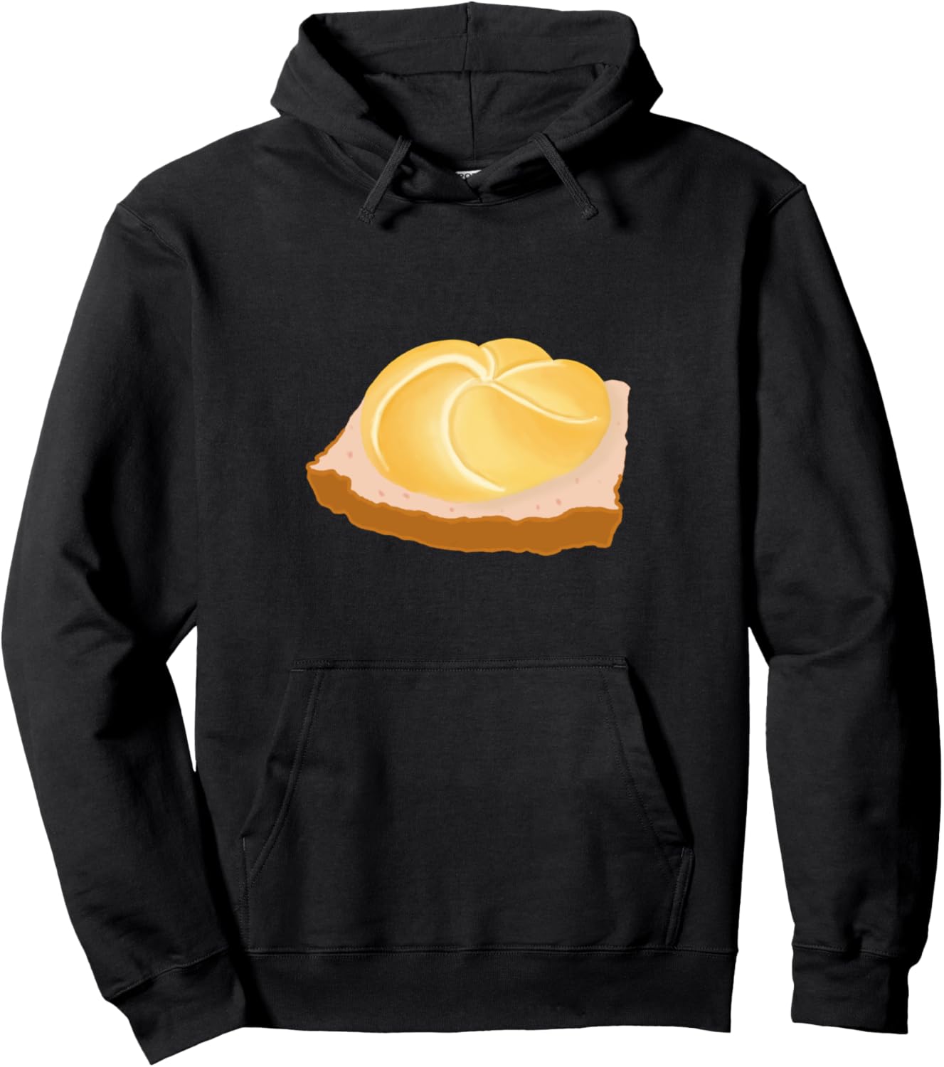 

Дизайн с изображением печени и сыра - Толстовка с капюшоном в виде мясного ящика для тележки с закусками Leberkase Designs, черный