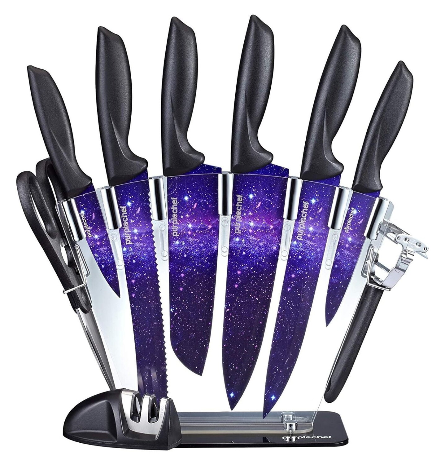 

Набор кухонных ножей Drevy Purple Galaxy, 10 предметов