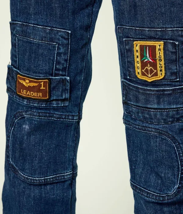 Джинсы ANTI-G relaxed fit Aeronautica Militare, синий — фото 4