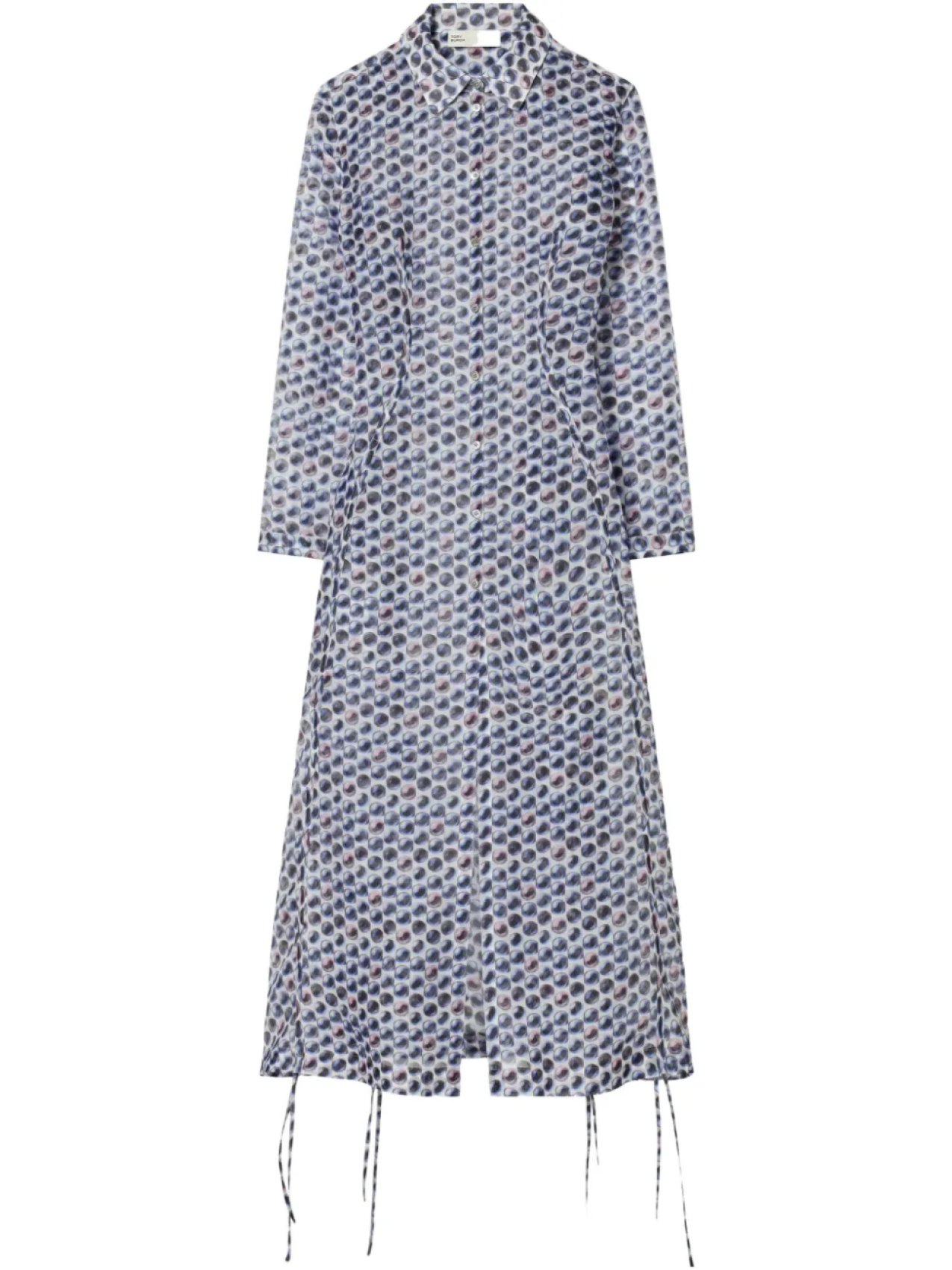 

Платье-рубашка из органзы Tory Burch, синий