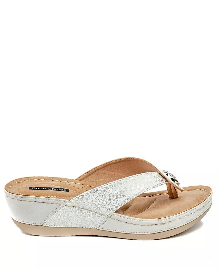 Женские босоножки на танкетке Dafni Thong GC Shoes, белый — фото 2