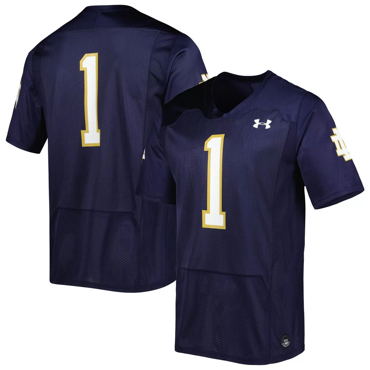 

Мужская футболка Under Armour #1 Navy Notre Dame Fighting Irish Team, реплика футбольного Джерси