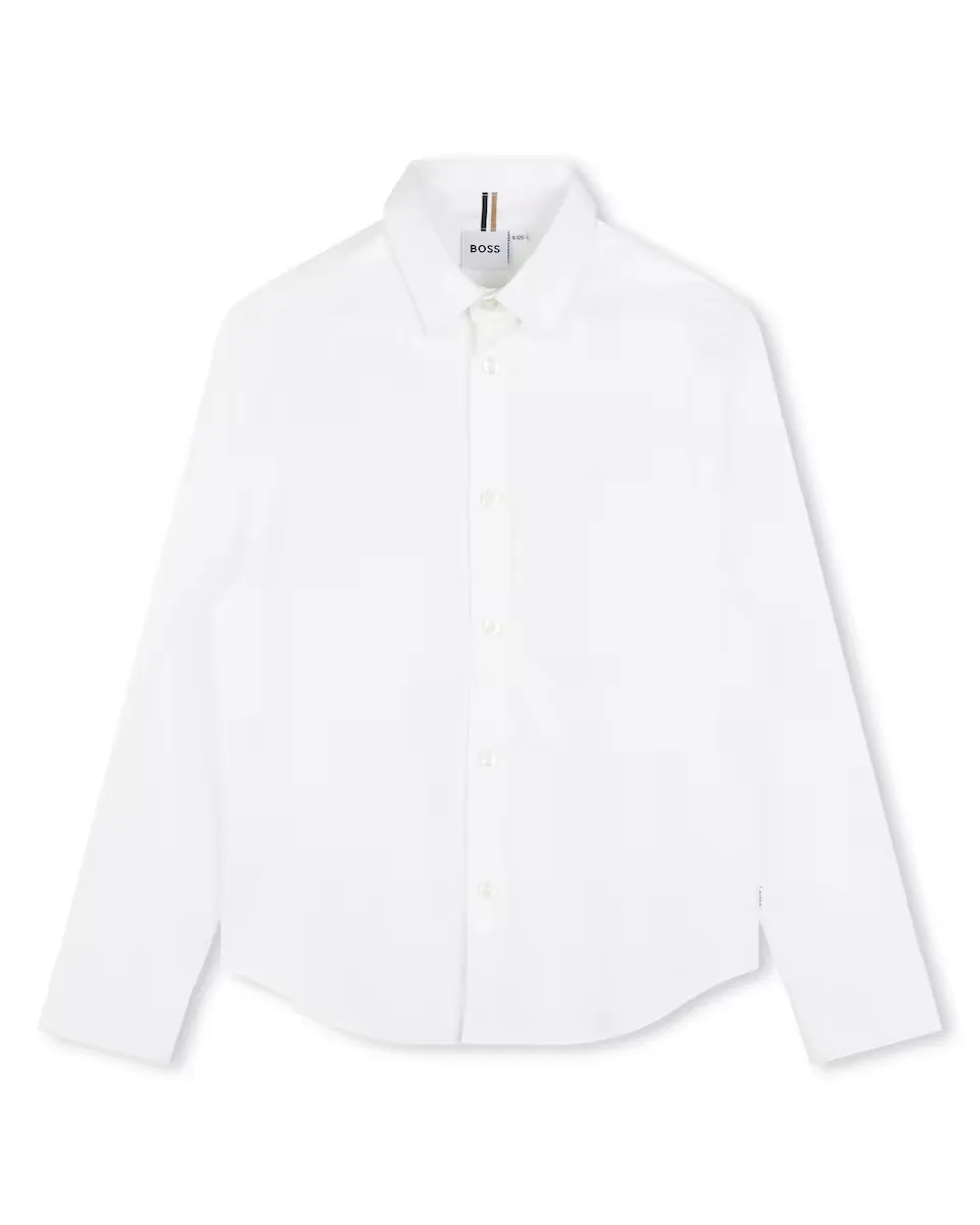 

Детская рубашка 100% хлопок с длинным рукавом BOSS Kidswear, белый