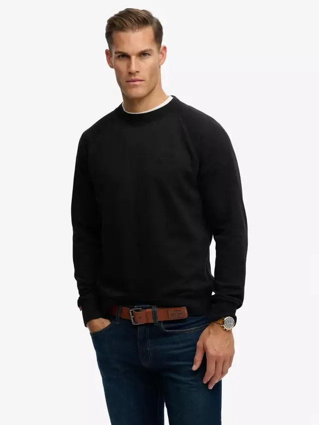 Толстовка Essential Logo Raglan Crew, черная Superdry