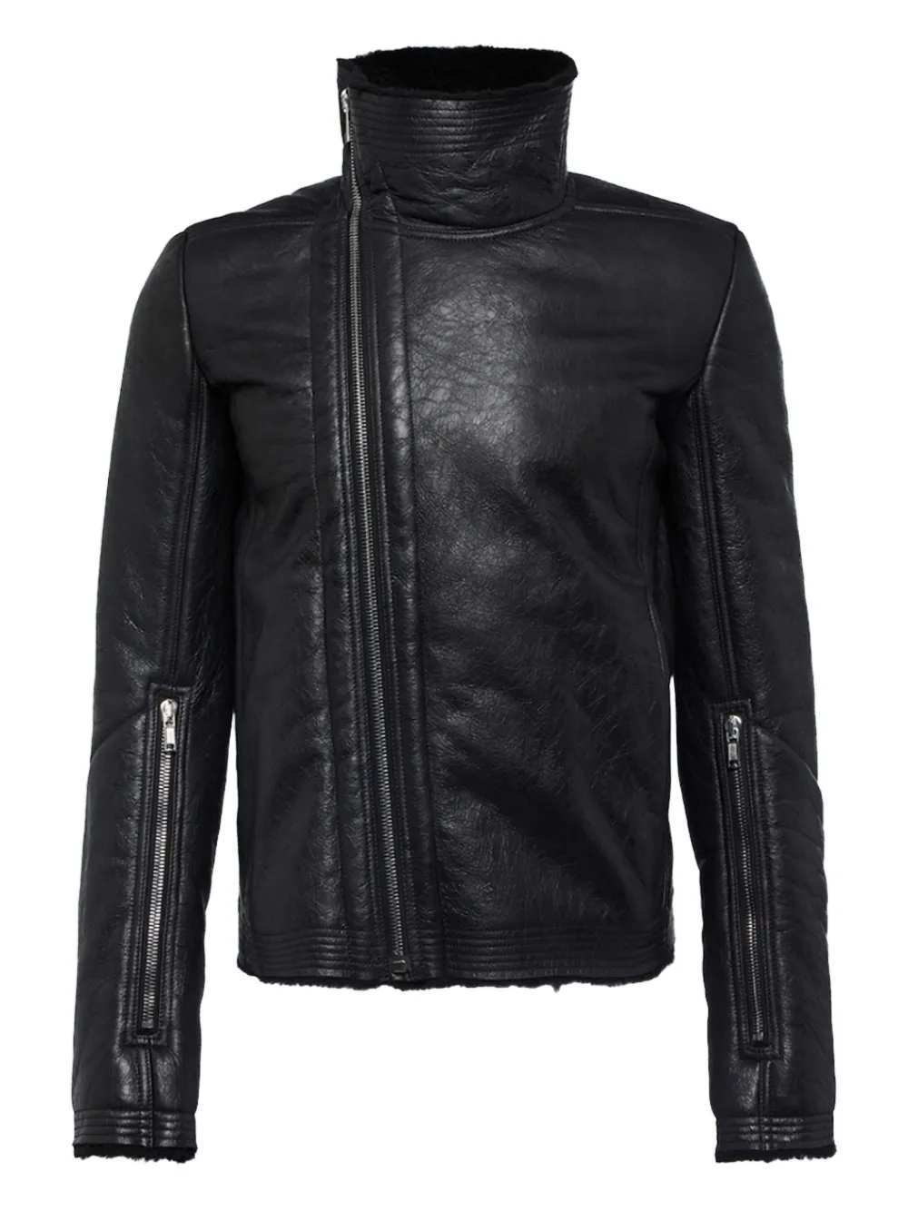 

Куртка из овчины с косой молнией Rick Owens, черный