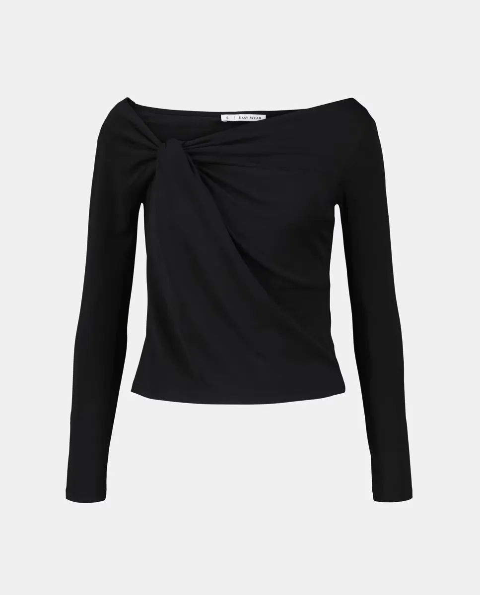 

Женская футболка с длинными рукавами и асимметричным вырезом Easy Wear, черный