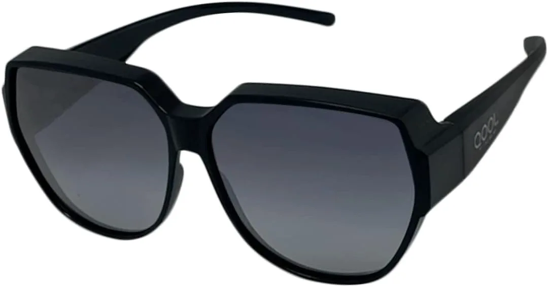 

QOOL TIMES: Поляризованные солнцезащитные очки XL для мужчин и женщин, легкая защита от УФ-излучения, для вождения и активного отдыха, T21033 Shiny Black / Gradient