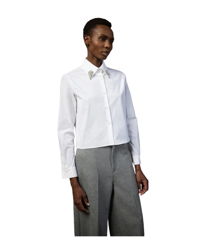 

Укороченная хлопковая рубашка Liviana Conti, белый