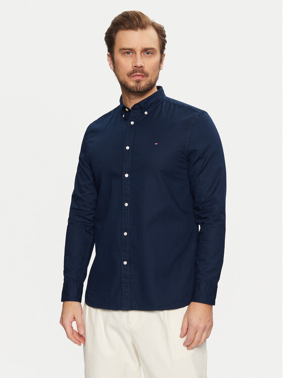 

Рубашка облегающего кроя Flex Dobby MW0MW37578 Tommy Hilfiger, синий