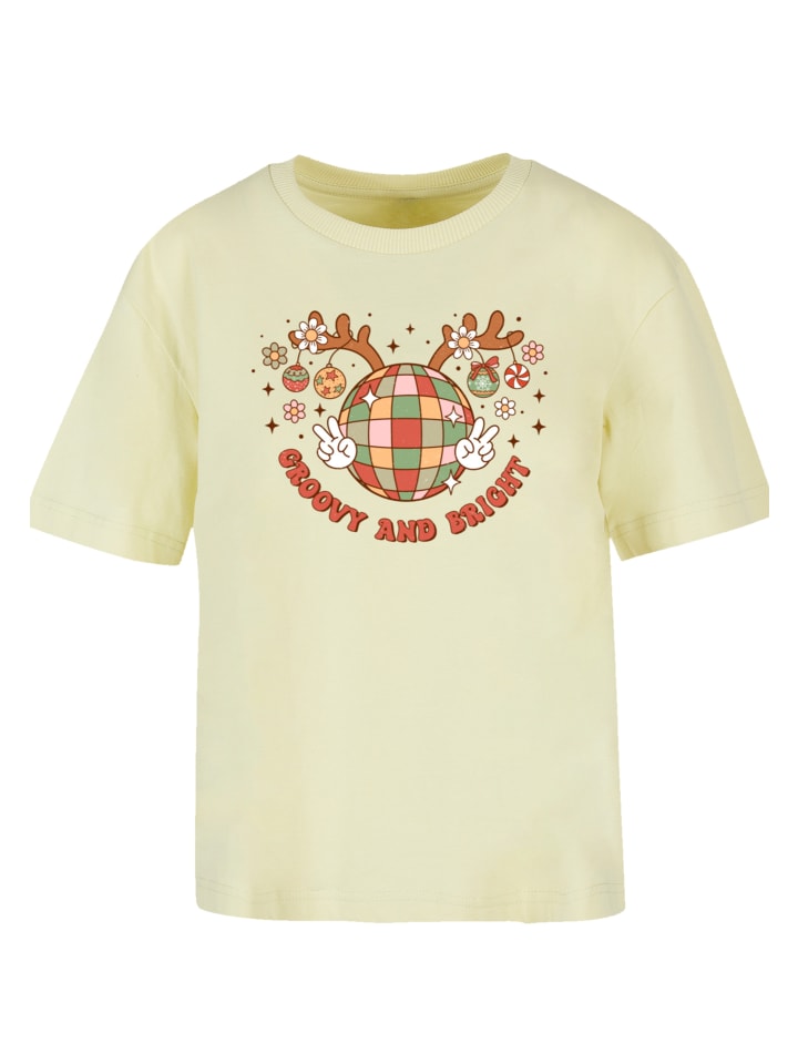 

Футболка F4NT4STIC Tee Groovy Weihnachten Disco Deer, цвет softyellow