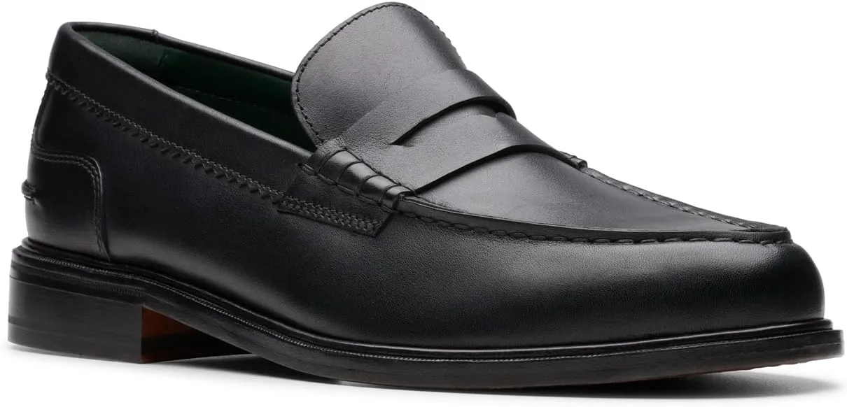 Мужские кожаные лоферы Clarks Craftjames Lo, черный/черный — фото 4