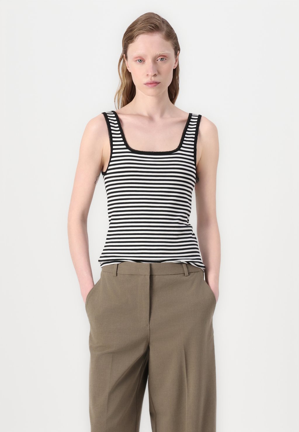 Топ SLIM SQUARE TANK Tommy Hilfiger, серый — фото 4