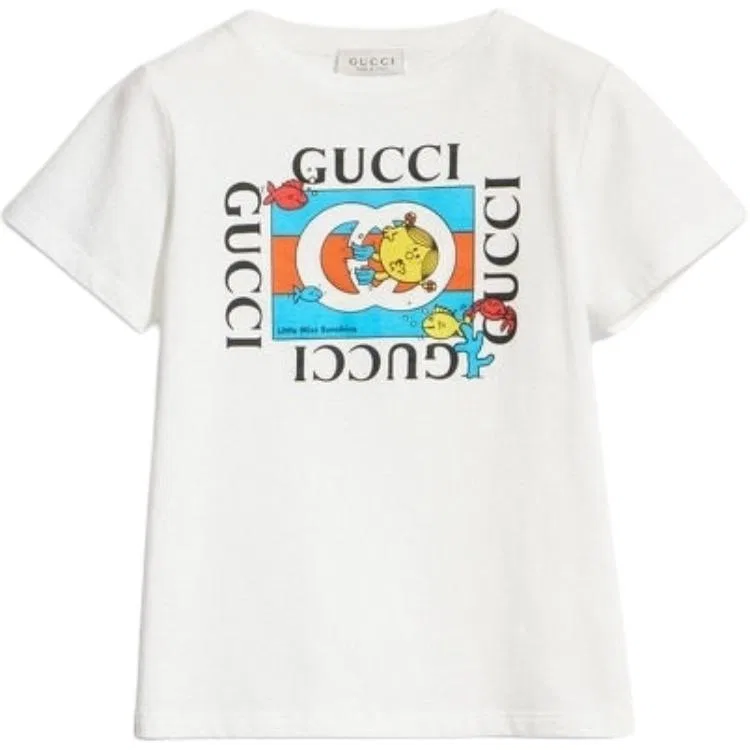 Футболка детская GUCCI Crew Neck белая — фото 3
