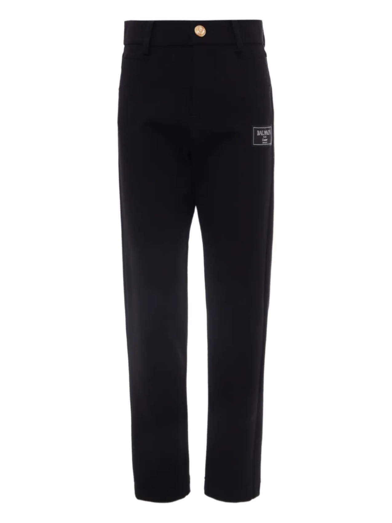 

Брюки с нашивкой-логотипом Balmain Kids, черный