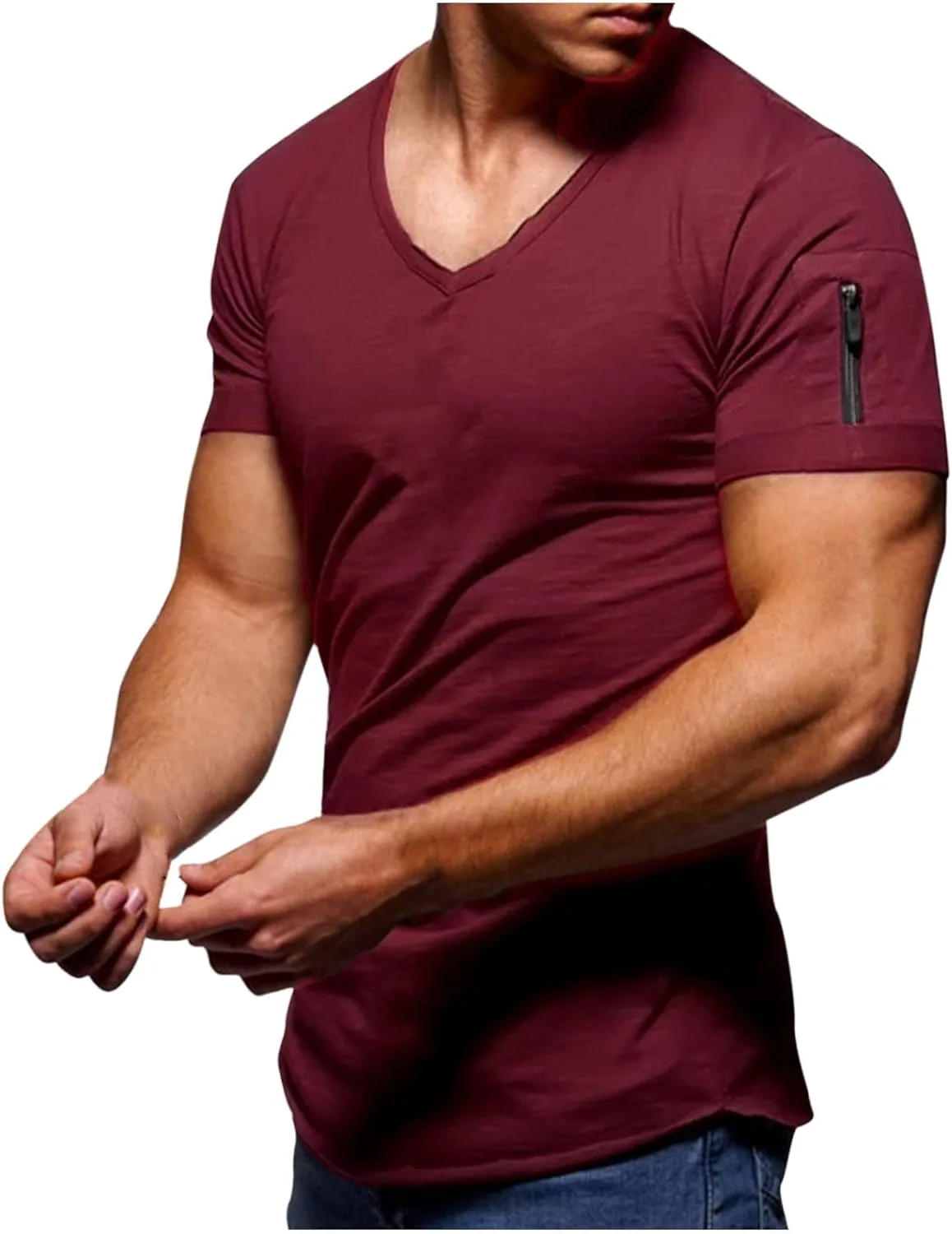 

Футболка мужская Cotton V-образный вырез короткий рукав