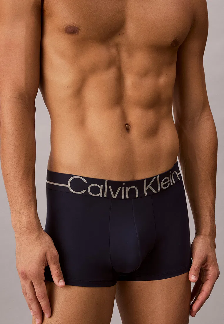 Трусы, низкая посадка, микрофибра, Calvin Klein, синий