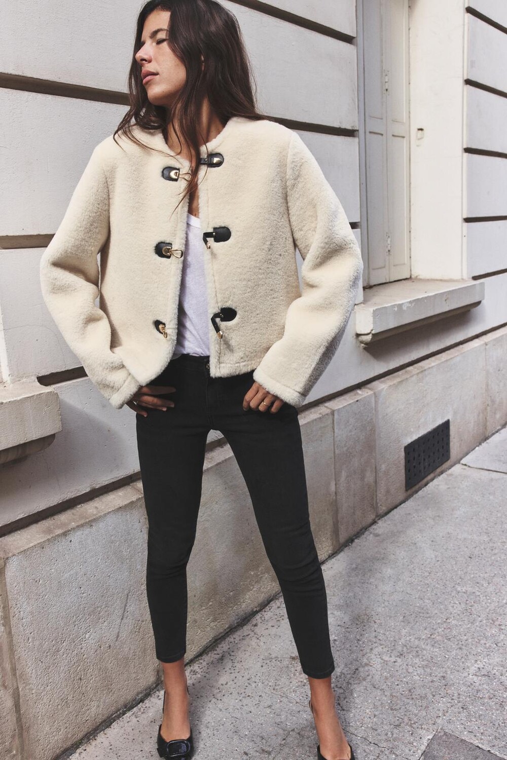 

Узкие джинсы z1975 со средней талией ZARA, черный