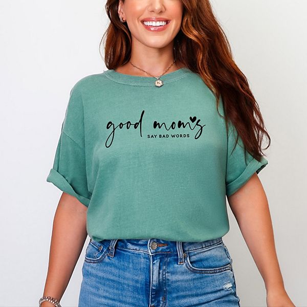 

Футболка Good mom's say bad words heart garment dyed Simply Sage Market, Light Green, Зеленый, Футболка Good mom's say bad words heart garment dyed Simply Sage Market, Light Green