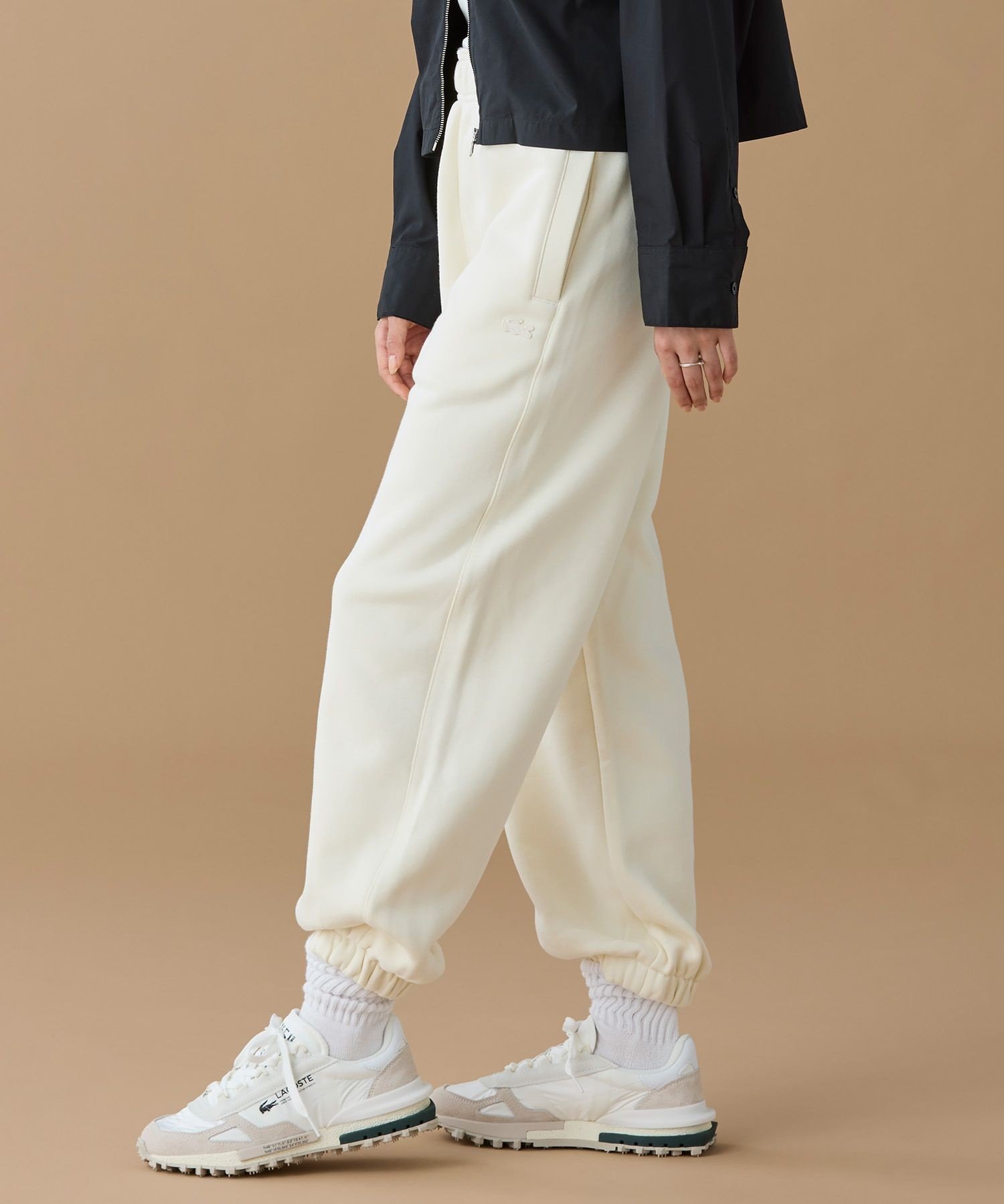 Спортивные брюки LACOSTE Off white с начесом — фото 4