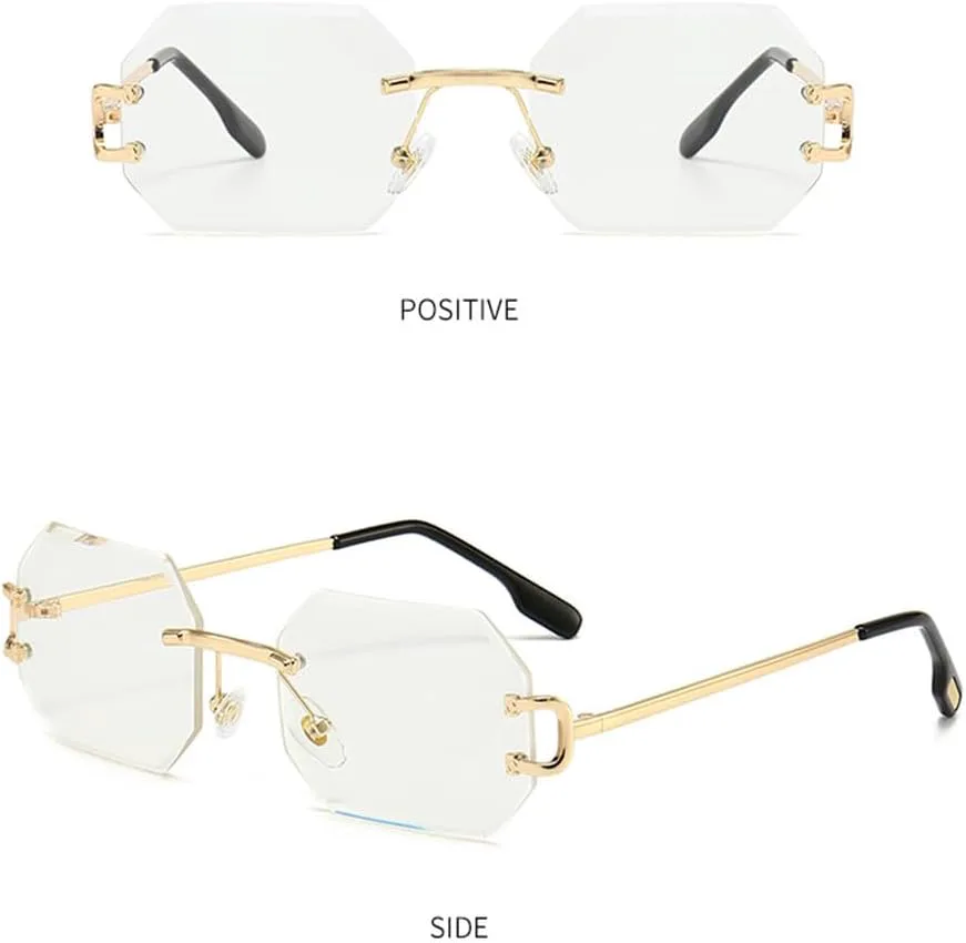 

Винтажные модные солнцезащитные очки без оправы для женщин и мужчин. Роскошные маленькие солнцезащитные очки для женщин с защитой от УФ-излучения UV400 HVTVTLA, Blue