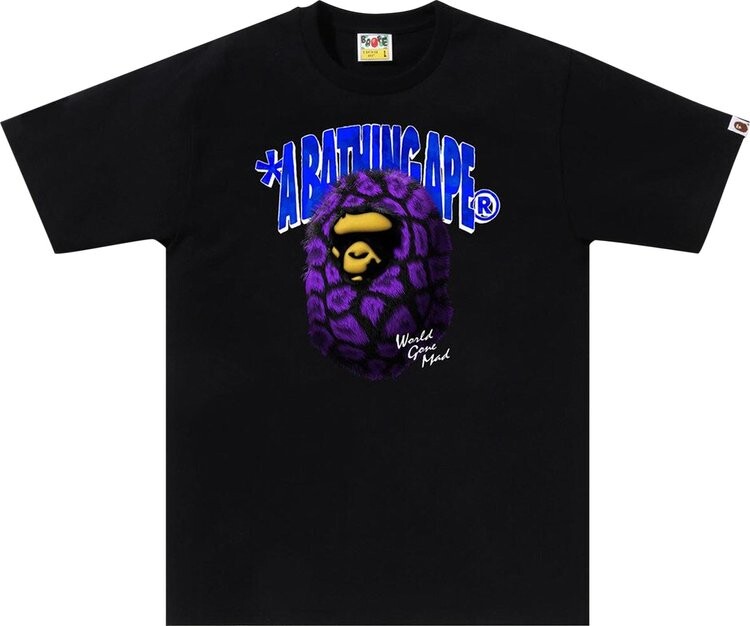 

Футболка BAPE Fur Ape Head 'Black', черный