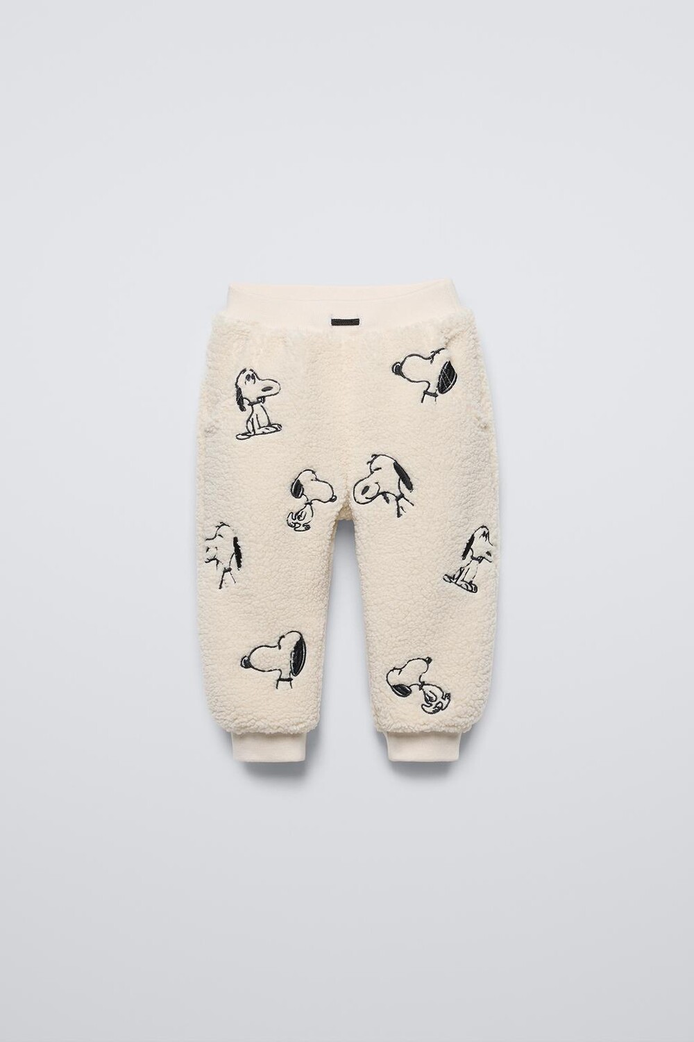 

Брюки из искусственной овчины snoopy peanuts ZARA, экрю/черный