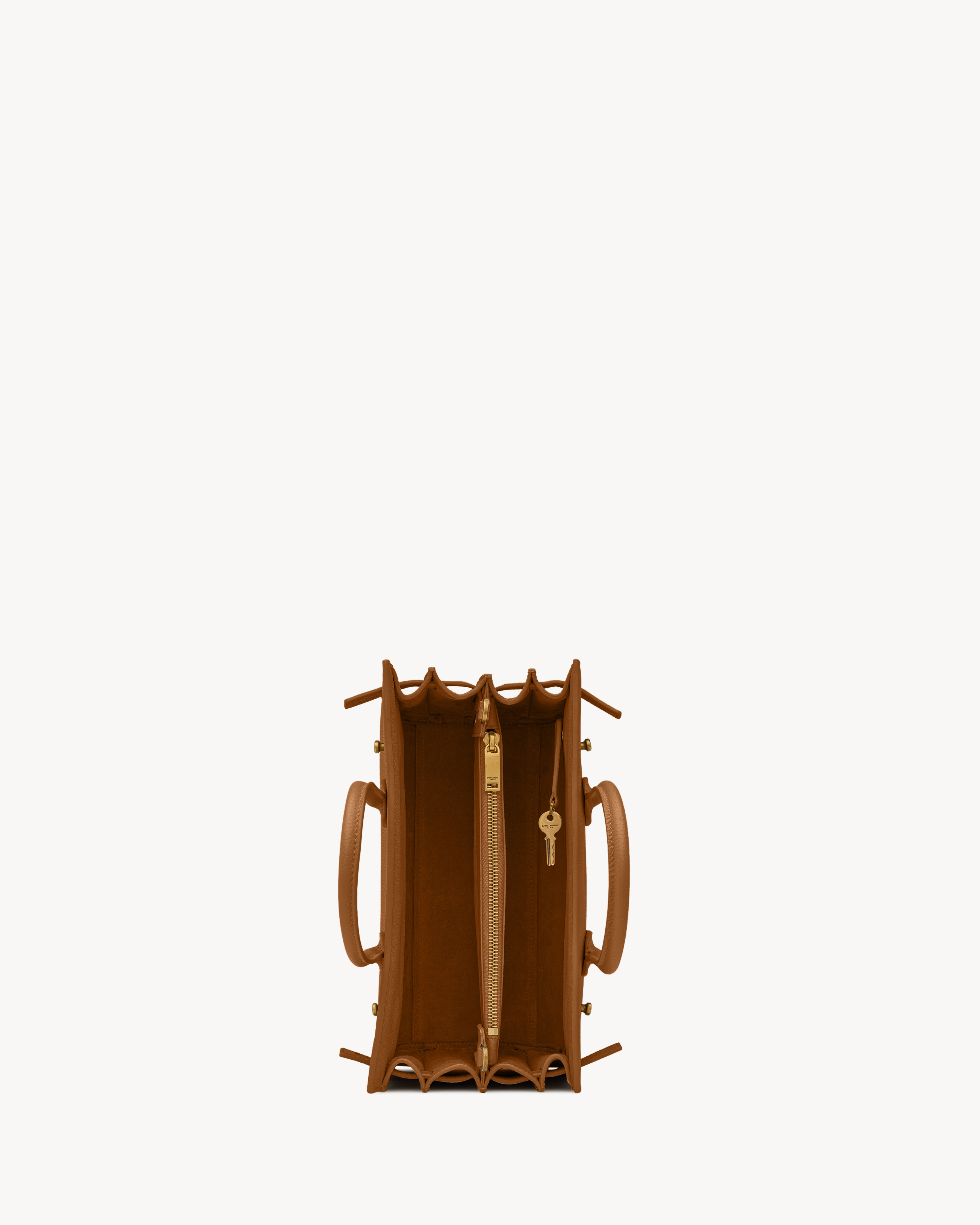 Сумка Sac de Jour из мягкой зернистой кожи - размер Baby Saint Laurent, коричневый — фото 4