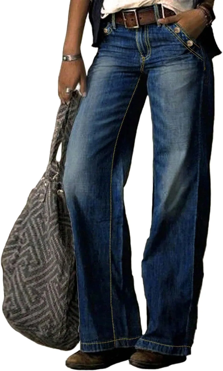 

Джинсы для женщин Straight Leg Bootcut Mid Waisted Foresi